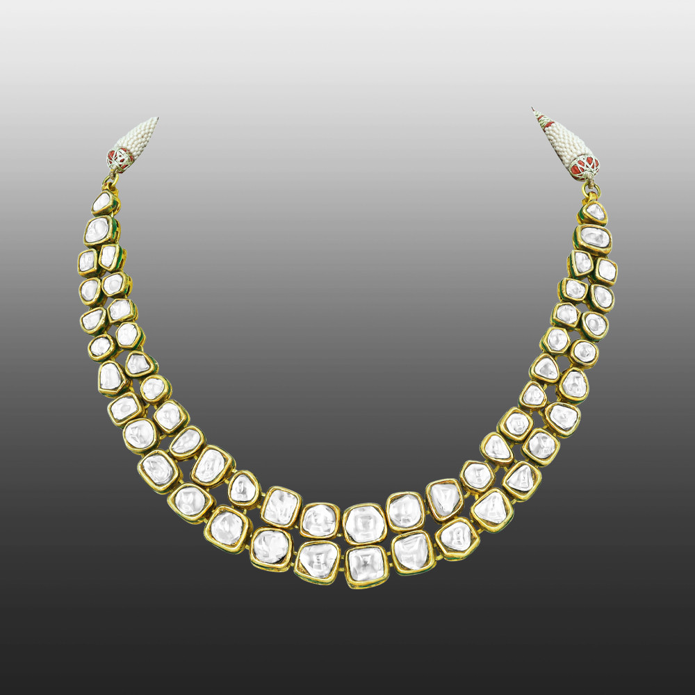 Double-Row Polki Necklace